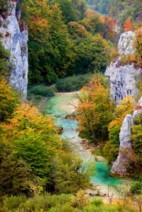 poland waterfall autumn colors 2